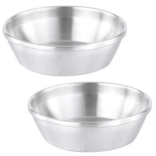 2 peças de pratos de molho de aço inoxidável da Hemoton, pratos redondos para temperos de sushi, pir