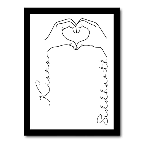 Image of Amazon Brand JABSY - Personalised Couple Name Unique Photo Frame | Wedding Engagement Anniversary Birthday Gift