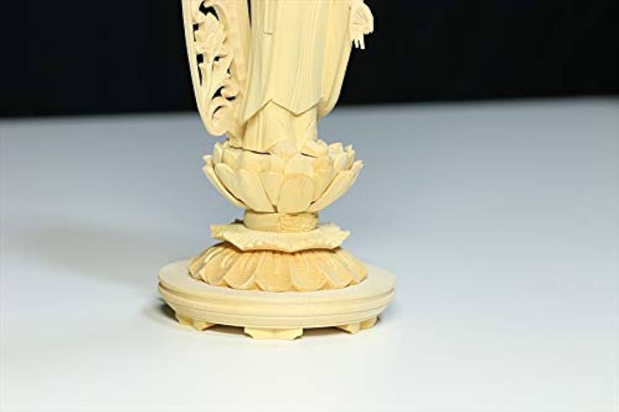 仏像 □ 3寸 □ 阿弥陀如来立像 蓮華座 丸台 白木 浄土宗 ご本尊