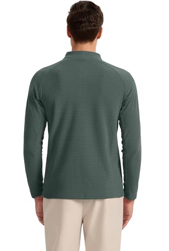 Men's 1/4 Zip Micro-fleece Pullover, Outdoor Casual Sweatshirt Golf Quarter Zip for Fall, Winter2
