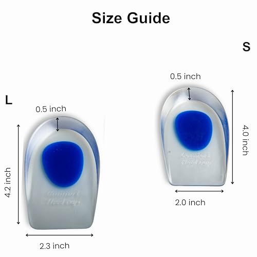 Image of Wonder Care 1 Pair Gel Heel Cushion For Heel Pain Relief Women And Men | Silicone Heel Pad | Plantar Fascitis Inserts Heel Spur Pads| Achillies Heel Support| Cushion Heel Inserts | Large