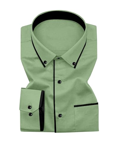 Image of Men's Regular Fit Casual Shirt, Solid Pattern, Slim Collar