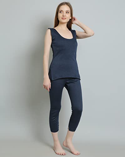 Image of LB Women's Cut Sleeve Top & Pyjama Thermal Winter Innerwear Set