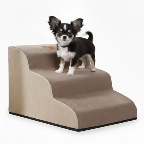 Lifetips ロングコートチワワ ペットステップ 階段 スロープ 室内用 犬 猫 小型犬 シニア犬 高齢犬 介護 段差解消 滑り止め 多機能 収納付き ハウス 洗えるカバー ソファ ベッド用 2段 3段 ゆるやか 昇降台 踏み台 ドッグステップ ペット