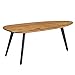 Produktbild FineBuy Couchtisch Akazie Massivholz 110 x 45 x 60 cm Wohnzimmertisch Nierenform | Sofatisch Modern Holztisch | Tisch Wohnzimmer Holz/Metall