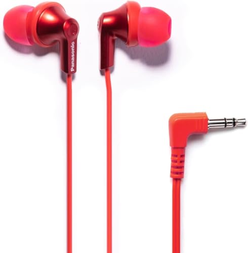 Image of Panasonic Ergofit in-Ear Earbud Headphones Metallic Red (RP-HJE120-RA) (Pack of 10)