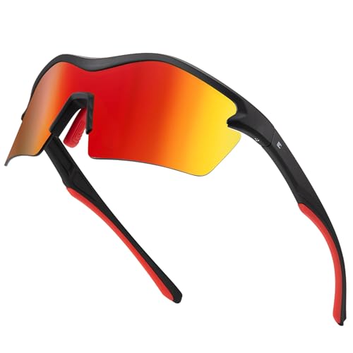 Image of BIRCEN Mens Polarized Sunglasses for Sports: TR90 Lightweight Sun Glasses Wrap Around Shades for Fishing Driving Cycling