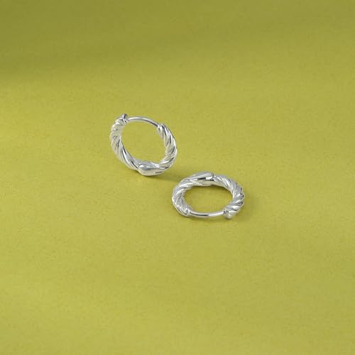 Boma Jewelry Sterling Silver Braided Texture Hoop Earrings, 1/2 Inch3