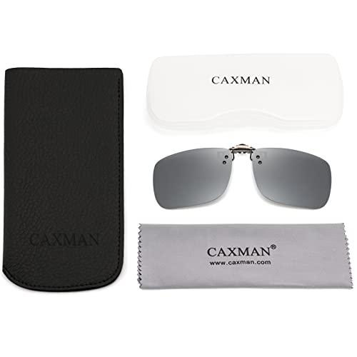 Image of CAXMAN Polarized Clip On Sunglasses Over Prescription Glasses for Men Women UV Protection