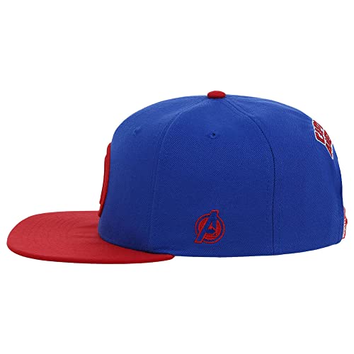 Marvel Captain America Adult Fashion Adjustable Snapback Flat Bill Cap Rbl/Red #TOP5