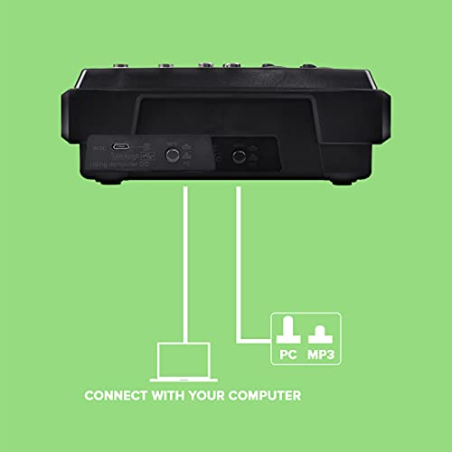 Xtreme Acoustics XAMXB4 | 4-Channel Professional Audio Mixer with Bluetooth, USB, EQ Controls & Phantom Power | Compact Mixer for Podcasting, Streaming.