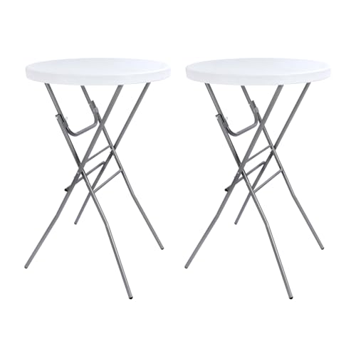 Byliable Cocktail Table 28in Folding Round High Top Indoor Outdoor with Removable Legs, Tall Bistro...