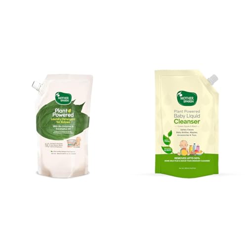 Image of Mother Sparsh Plant Powered Baby Liquid Detergent Refill Pack 500ml With Natural Baby Liquid Bottle Cleanser Refill Pack 500ml
