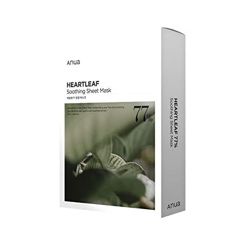 Anua Heartleaf 77% Soothing Sheet Mask 25ml / 0.84 fl.oz. I microfiber sheets, hydrating, moisturizing, calming (10pc) Cover