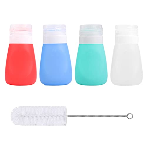Squeeze Salad Dressing Bottles with Cleaning Brush