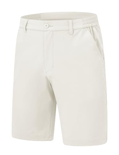 Image of TBMPOY Men's Golf Shorts Lightweight 5 Pockets Casual Dress Stretch Elastic Waist Quick Dry Flat Front Travel Shorts