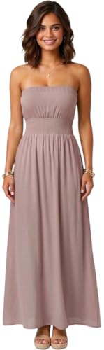 Image of ToBeInStyle Women's Strapless Cover Up Tube Dress Beach Summer Bandeau Flowy