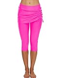 Point de design : le capris de bain semi-ajusté est super mignon, ajouté avec une doublure intégrée, un design court taille moyenne, un legging de bain parfaitement ajusté pour les femmes avec une large taille élastique pour la mise en forme et le contrôle du ventre