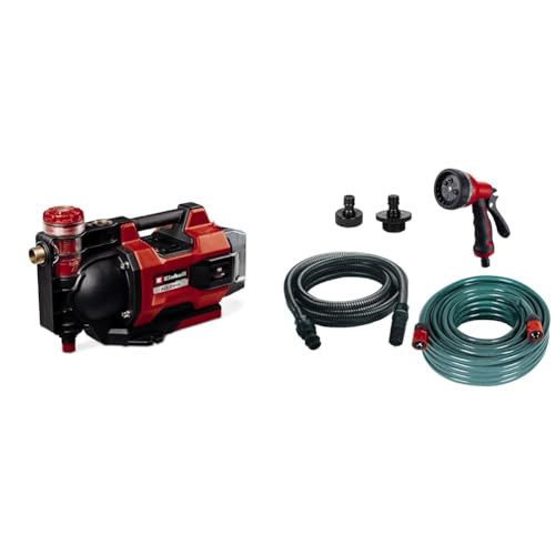 Einhell automatische Akku-Gartenpumpe AQUINNA 36/38 F LED AUTOMATIC Power X-Change (36 V, max. 3800 L/h, max. 37 m Förderhöhe, Automatikfunktion, ECO/Boost, Vorfilter, inkl. 5-tlg. Zubehör-Set)