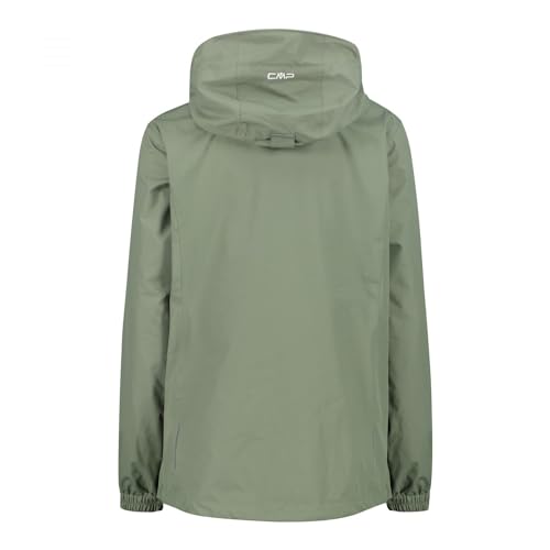 CMP Damen Giacca Da Pioggia Antistrappo Donna Con Cappuccio Fisso Regenjacke, Salbeigrün, 42 EU