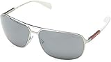 Prada PS 54OS - 1AP7W1 Sunglasses SILVER w/SILVER MIRROR Lens 64mm