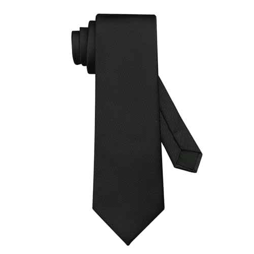 Image of DecTwig Men's Ties Solid Color Formal Neckties 3.15 inch (8CM) Black Ties For Men