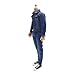 1/6 Scale Male Clothes, Denim Jacket & Jeans & White Tank Top Denim Suit for 12 inches Male Action Figure, 1/6 Street Handsome Boys Costume Outfit Blue Denim Suit Clothes Set Model