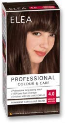 ELEA Profesional profesional permanente crema color 4.0 marrón medio con complejo de cuidado del aceite