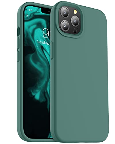 JELE Compatible with iPhone 13 Pro Max Case, Liquid Silicone Slim Shockproof Phone Case with Anti-Scratch Microfiber Lining, 6.7 inch,Midnight Green