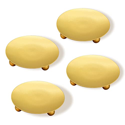 Sibosen 4 Stück Kerzenhalter Golden, Kerzenständer Stumpenkerzen, Kerzenständer aus Metall für Kerzen Deko,Kerzenuntersetzer, Hochzeit, Gebet, Familie Party und Gift (Gold) Cover