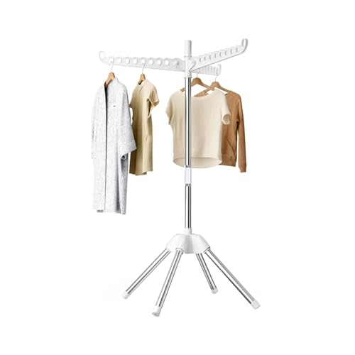 Genérico Tendedero De Ropa Plegable De Capa Simple/Doble,Soporte De Lavandería Portátil De 4 Patas,Capacidad De Rotación De 360° Ahorro De Espacio,Capacidad De Carga 66 Libras(140x56cm)