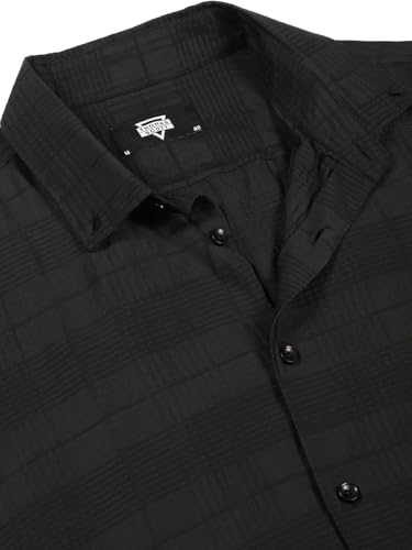Image of Thomas Scott Men's | Self-Design | Full Sleeve | Slim Fit | Poly Cotton | Spread Collar | Casual Shirt