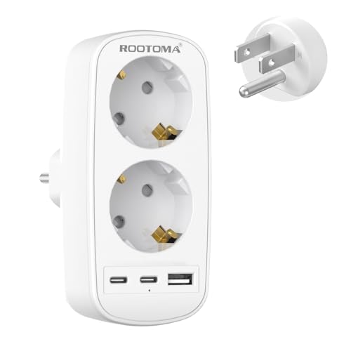 Adaptateur Prise USA, Adaptateur Prise Canada avec 3 USB, Adaptateur USA Double Prise (Type B), Compatible pour USA, Thaïlande, Mexique, Canada