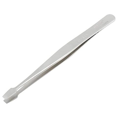 Stainless Steel Tweezers Flat Wide Tips for Clamping Stamp Tongs Electronics PCB Repair Tool Cover