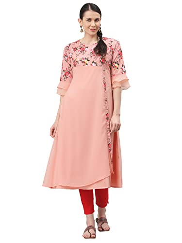 Image of ALC Creation Women's Crepe Printed A-line Kurti