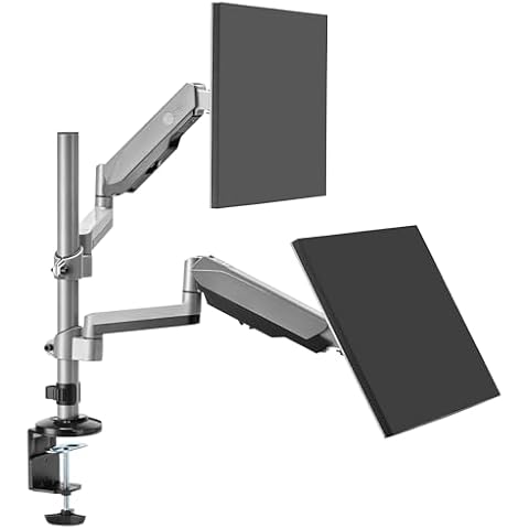 SIIG Dual Monitor Arm Desk Mount with Gas Spring, Holds Two 17"-32" Screens, Up to 19.8lbs Each, Fully Adjustable, VESA 75/100mm, C-Clamp/Grommet, Cable Management, (CE-MT3R11-S1) Cover