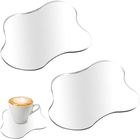 2 Packs Acrylic Coaster, Transparent Coaster for Desk, Acrylic Desk Coaster, Transparent Irregular Coast, Clear Desk Coasters, Drink Cup Coasters Table Ornaments for Kitchen, Bar, Dining Table Cover