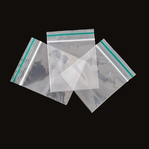 Grip Seal Bags, Clear Resealable Storage Bags, Pack of 100, Polythene Packaging for Food Storage, Jewellery (125mm x 125mm)