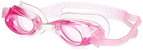 Image of I-SWIM LADIES COSTUME IS-104 WHITE /PINK LINES SIZE 3XL WITH GOGGLES SILICON JOINTLESS WITH BOX PINK