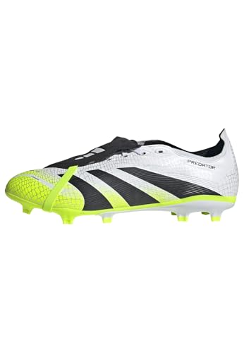 Adidas Unisex League Fold-Over Tongue Firm Ground/Multi Ground, White/Black/Lucid Lemon, 11