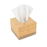 LIN HOME RS24003 Caja Portapañuelos de Bambú Natural 12.5x12.5x9cm Cuadrada...