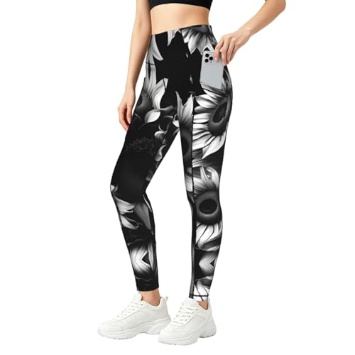 Leggings con estampado de girasoles para entrenar cómoda al aire libre