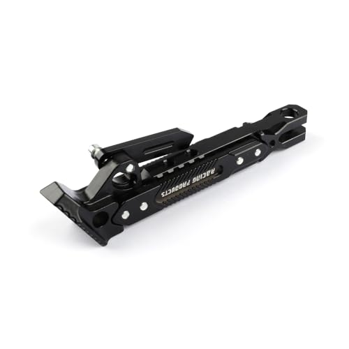 Image of Universal Motorcycle Kickstand Height Adjustable CNC Aluminum Alloy Side Stand for Electric Scooter Motorbike Mini Pit Dirt Bike Black