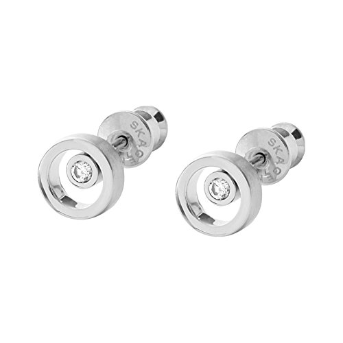 Skagen Damen Edelstahlohrringe ELLEN mit Pfostenverschluss, 7,4 mm x 7,4 mm...