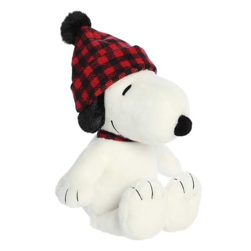 Aurora® Festive Peanuts® Winter Plaid Snoopy Stuffed...