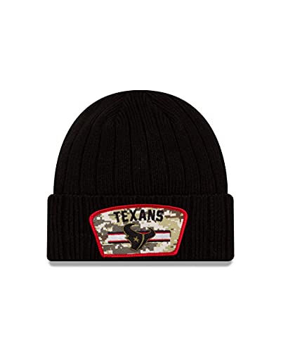 New Era Houston Texans NFL on Field 2021 Salute to Service Knit Black Beanie - One-Size