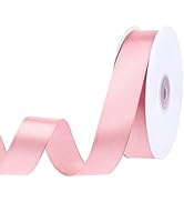Pink Ribbon 50 Yards 1 Inch Pink Satin Ribbon Valentines Ribbon for Gift Wrapping Wedding Invitat...
