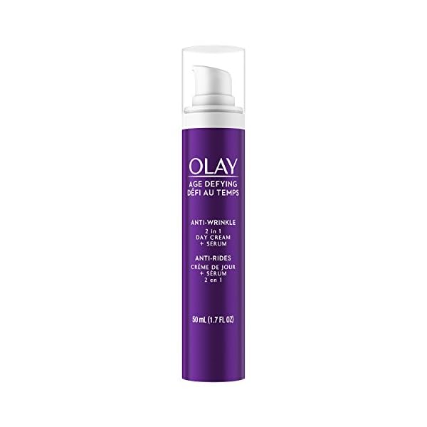 Olay Face Serum by Age Defying Anti-Wrinkle 2-in-1 Day Cream Plus Face Serum, Aloe Vera, 1.7 Fl Oz