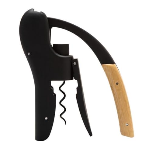 Tire-bouchon à vin,Tire-bouchon à levier,Ouvreur bouteille de vin en alliage de zin,Tire Bouchon Professionnel-Noir (Bambou)