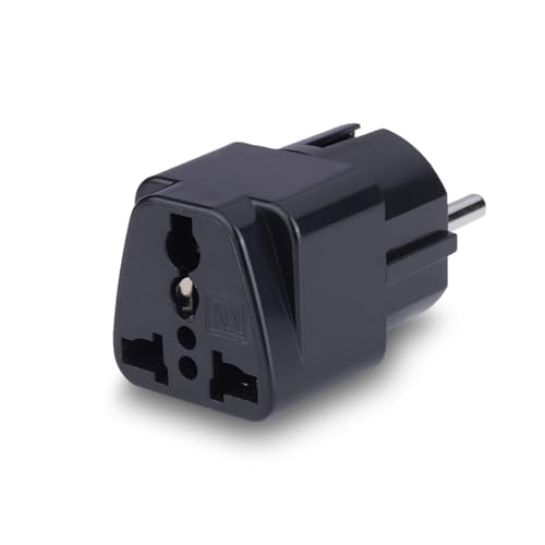 Image of MX India to Europe Travel Adapter Schuko Plug Type E /F European Plug Adapter Universal Socket for Europe Perfect for Laptop Camera Charger Pack of 2